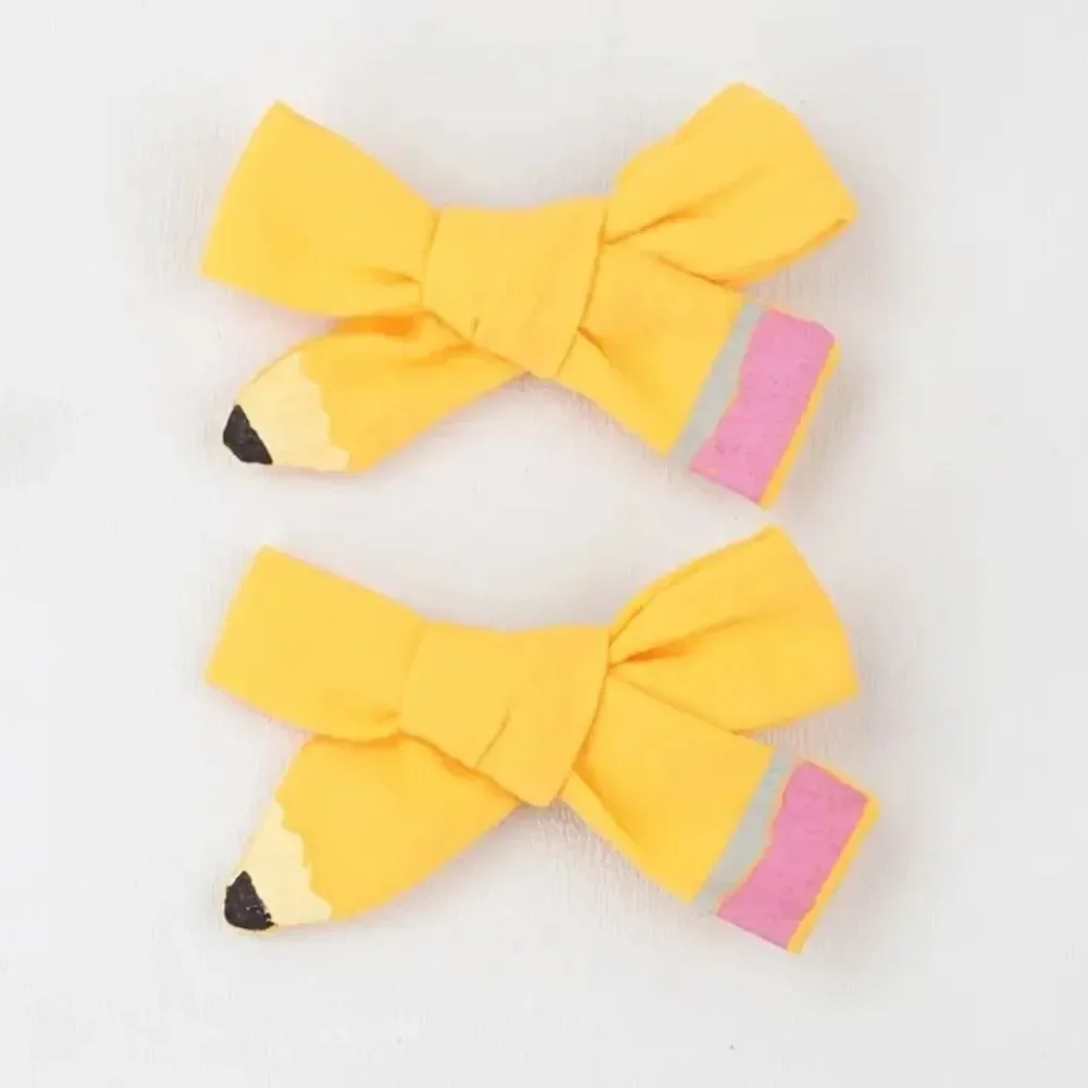 Adorable Yellow Pencil Bows